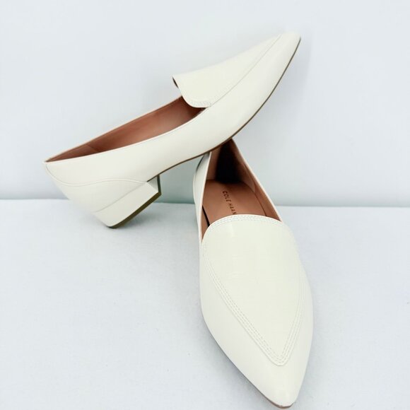 NWB Cole Haan Women's Vialetta Croc Pattern Ivory Leather Loafer Shoes Size 9.5B - Picture 7 of 12